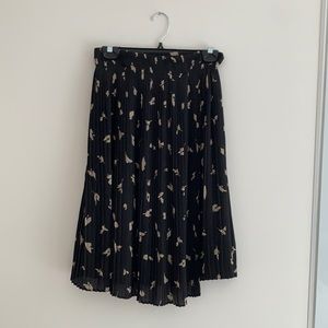 Oak + Fort knee length black floral skirt - SM